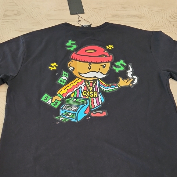 Genuine Merchandise Other - NEW Genuine Authentic Garments Monopoly Man Black Graphic T-Shirt Size Large